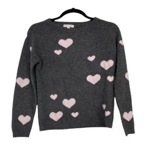 Philosophy Cashmere Gray Heart Long Sleeve Sweater